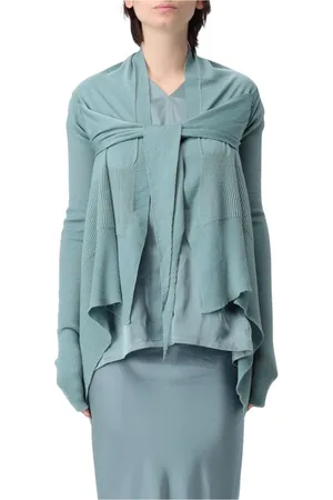 Rick Owens Bluzki, Kobieta, Niebieski, S, Kaszmir, Luksusowy Rozpinany Sweter