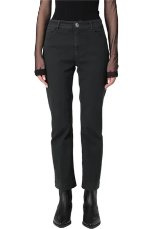 Sportmax Jeansy, Kobieta, Czarny, W24, Czarne Straight Leg Jeansyy dla Kobiet