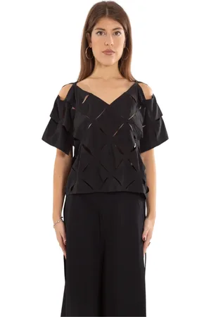 Y-3 Koszulki, Kobieta, Czarny, M, Czarny Puzzle Vented Top