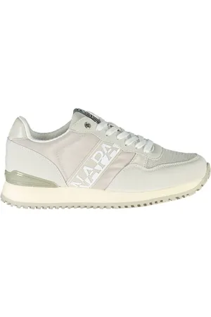 Napapijri Buty, Kobieta, Szary, 41 EU, Len, Szara Sneaker Damska z Kontrastującymi Akcentami