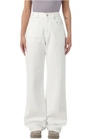 Brunello Cucinelli Jeansy, Kobieta, Beżowy, XS, Naturalne lniane spodnie krojone