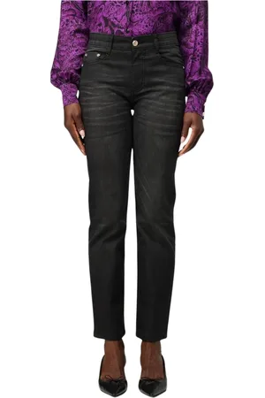Roberto Cavalli Jeansy, Kobieta, Czarny, W27, Czarne Straight Leg Jeansy Damskie