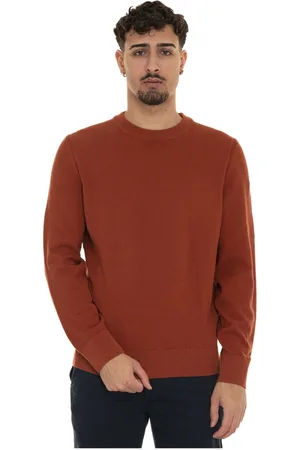 HUGO BOSS Swetry, Mężczyzna, Pomarańczowy, 2XL, Pulower z teksturą i okrągłym dekoltem