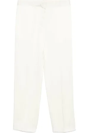 Jil Sander Spodnie, Kobieta, Biały, L, Eleganckie Spodnie Bianco
