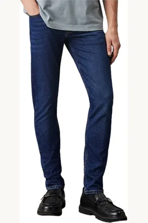 Calvin Klein Jeansy, Mężczyzna, Niebieski, W33 L32, Bawełna, Dżinsy slim tapered dla wszechstronnego stylu