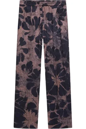 DRIES VAN NOTEN Spodnie, Mężczyzna, Wielobarwność, L, Spodnie z prostą nogawką w stylu barokowym