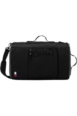 Tommy Hilfiger Torebki, Mężczyzna, Czarny, ONE SIZE, Poliester, Uniwersalny plecak z ekoskóry - Naszywka