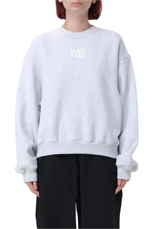 Alexander Wang Bluzy, Kobieta, Szary, XS, Szara Bluza z Logo na Szyi