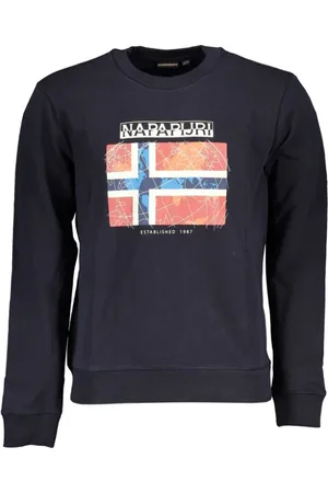 Napapijri Bluzy, Mężczyzna, Niebieski, S, Bawełna, Niebieski Sweter Baweniany dla Mczyzn