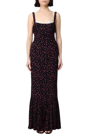 Mar De Margaritas Sukienki, Kobieta, Czarny, S, Elegancka Kwiatowa Sukienka Maxi