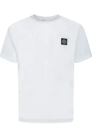 Stone Island Koszulki, Mężczyzna, Biały, XL, Ikoniczny T-shirt z logo Crew Neck