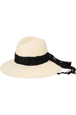 Borsalino Akcesoria, Kobieta, Beżowy, S, Elegancki Czarny Kapelusz z Haftem