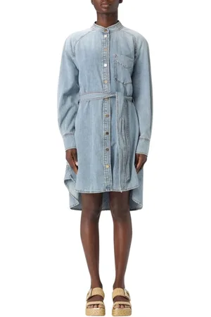 ZIMMERMANN Sukienki, Kobieta, Niebieski, M, Denim, Denimowa Sukienka z Paskiem