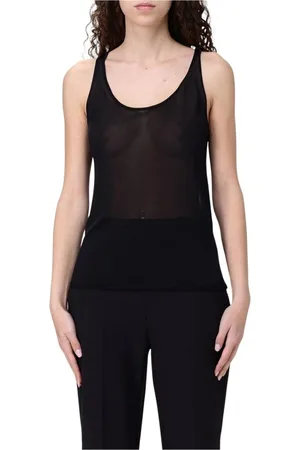 MVP Wardrobe Koszulki, Kobieta, Czarny, S, Klasyczny Milk Scoop Neck Tank Top