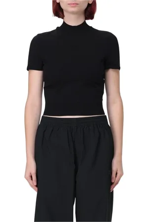 Alexander Wang Koszulki, Kobieta, Czarny, M, Czarna Koszulka z Krótkim Rękawem