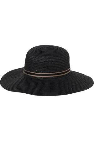 Borsalino Akcesoria, Kobieta, Czarny, S, Czarny kapelusz słoneczny z opaską