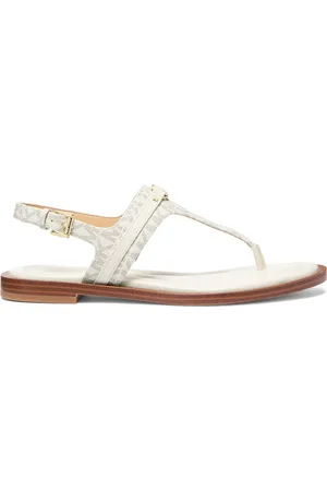 Michael Kors Buty, Kobieta, Beżowy, 35 EU, Sandał T-bar z nadrukiem logo