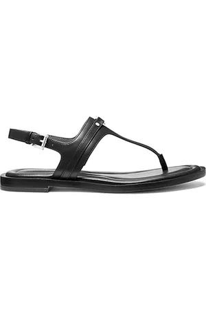 Michael Kors Buty, Kobieta, Czarny, 36 EU, Skóra, Sandały T-bar Czarne Skóra Sprzączka