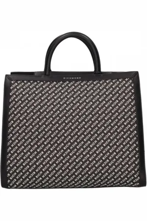 John Richmond Torebki, Kobieta, Czarny, ONE SIZE, Torba Tote z Logo i Regulowanym Paskiem