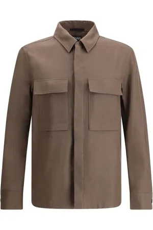 Ermenegildo Zegna Kurtki, Mężczyzna, brązowy, L, Kurtka lniana
