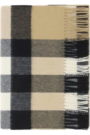 Burberry Akcesoria, Mężczyzna, Wielobarwność, ONE SIZE, Kaszmir, Ikoniczny Szal Kaszmirowy w Kratę