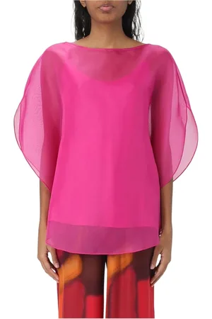 GIANLUCA CAPANNOLO Bluzki, Kobieta, Różowy, S, Fuchsia Boat Neck Top