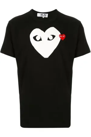 Comme des Garçons Koszulki, Mężczyzna, Czarny, XL, Bawełna, T-shirt z nadrukiem logo czarny bawełna