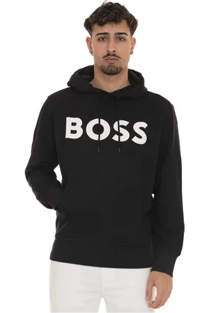 HUGO BOSS Bluzy, Mężczyzna, Czarny, S, Bluza z kapturem z Maxi Logo