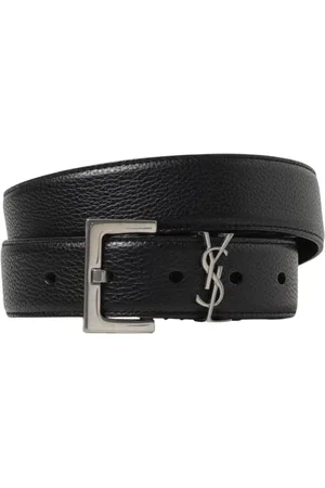 Saint Laurent Akcesoria, Mężczyzna, Czarny, 90 CM, Klasyczna Czarna Skórzana Klamra Do Paska