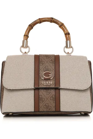 Guess Torebki, Kobieta, Beżowy, ONE SIZE, Bambus, Bambusowa torebka na ramię z uchwytem górnym