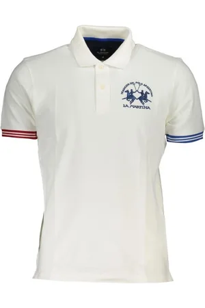La Martina Koszulki, Mężczyzna, Biały, 3XL, Bawełna, Koszulka Polo z Krótkim Rękawem z Kontrastowymi Detalami i Logo