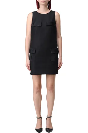Elisabetta Franchi Sukienki, Kobieta, Czarny, XS, Czarna Sukienka z Kieszenią
