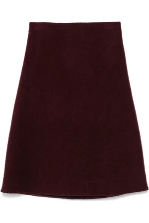 Jil Sander Spódnice, Kobieta, Czerwony, L, Burgundowa spódnica midi o kroju litery A