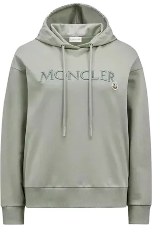 Moncler Bluzy, Kobieta, Zielony, S, Zielona Bluza z Logo