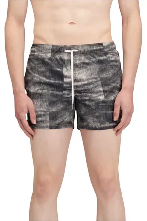 Sundek Stroje kąpielowe, Mężczyzna, Czarny, 2XL, Nylon, Spodenki Kąpielowe z Tęczowym Nadrukiem