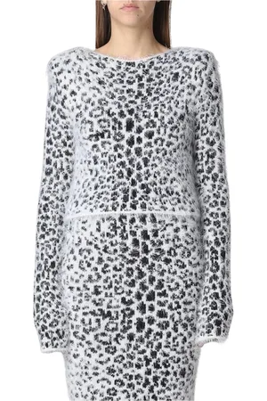 Roberto Cavalli Swetry, Kobieta, Czarny, S, Sweter Sukienka w Panterkę