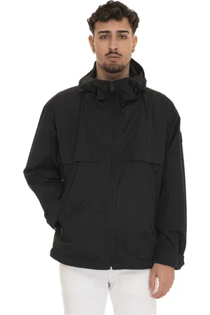 HUGO BOSS Kurtki, Mężczyzna, Czarny, XL, Kurtka Harrington z Kapturem i Logo