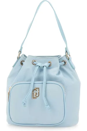 Liu Jo Torebki, Kobieta, Niebieski, ONE SIZE, Nylon, Niebieska Torba Wiaderkowa z Pochette