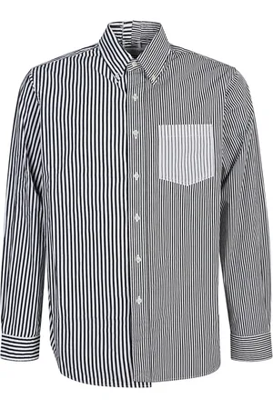 E.L.V. Denim Koszule, Kobieta, Czarny, ONE SIZE, Denim, Czarna Koszula w Paski z Bawełny