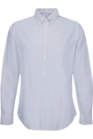 Barbour Koszule, Mężczyzna, Niebieski, L, Niebieska Koszula z Długim Rękawem, Styl Oxford