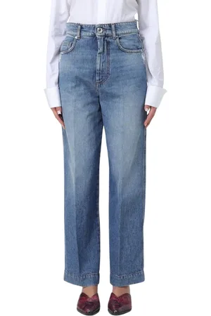 Sportmax Jeansy, Kobieta, Niebieski, W30, Niebieskie Dżinsy Wide Leg Damskie