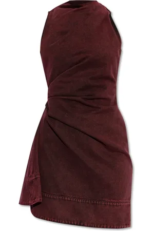 Alexander McQueen Sukienki, Kobieta, Czerwony, S, Bawełna, Sukienka z drapowaniem