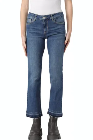 Liu Jo Jeansy, Kobieta, Niebieski, W25, Denim, Niebieskie Dżinsy Bootcut Z Poszarpanym Dołem