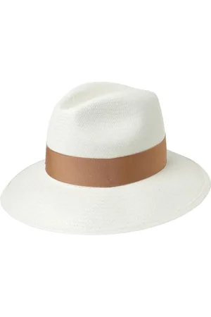 Borsalino Akcesoria, Kobieta, Biały, S, Kawa Wide Brim Fedora Hat
