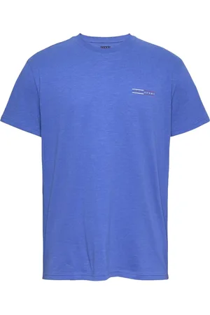 Tommy Hilfiger Koszulki, Mężczyzna, Niebieski, L, Niebieski T-shirt z logo z bawełny