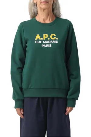 A.P.C. Bluzy, Kobieta, Zielony, S, Zielony Sweter Rue Madame Paris