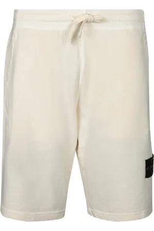 Stone Island Szorty, Mężczyzna, Biały, XL, Spodnie z dzianiny bawełnianej z elastanem