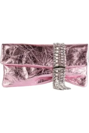 Jimmy Choo Torebki, Kobieta, Różowy, ONE SIZE, Różowa Skórzana Torebka Zandra