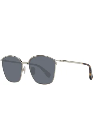 Max Mara Akcesoria, Kobieta, Czarny, ONE SIZE, Złote Okulary Przeciwsłoneczne Damskie Kwadratowy Styl