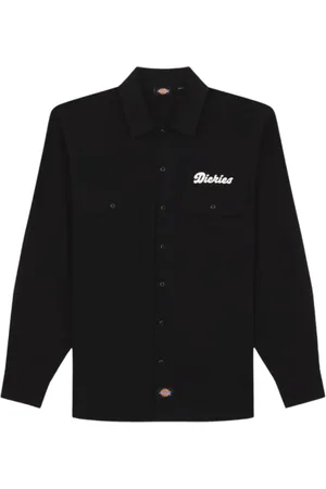 Dickies Koszule, Mężczyzna, Czarny, M, Vintage Workwear Lewistown Czarna Koszula